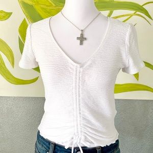 Hollister Ruched Front Short Sleeve Top